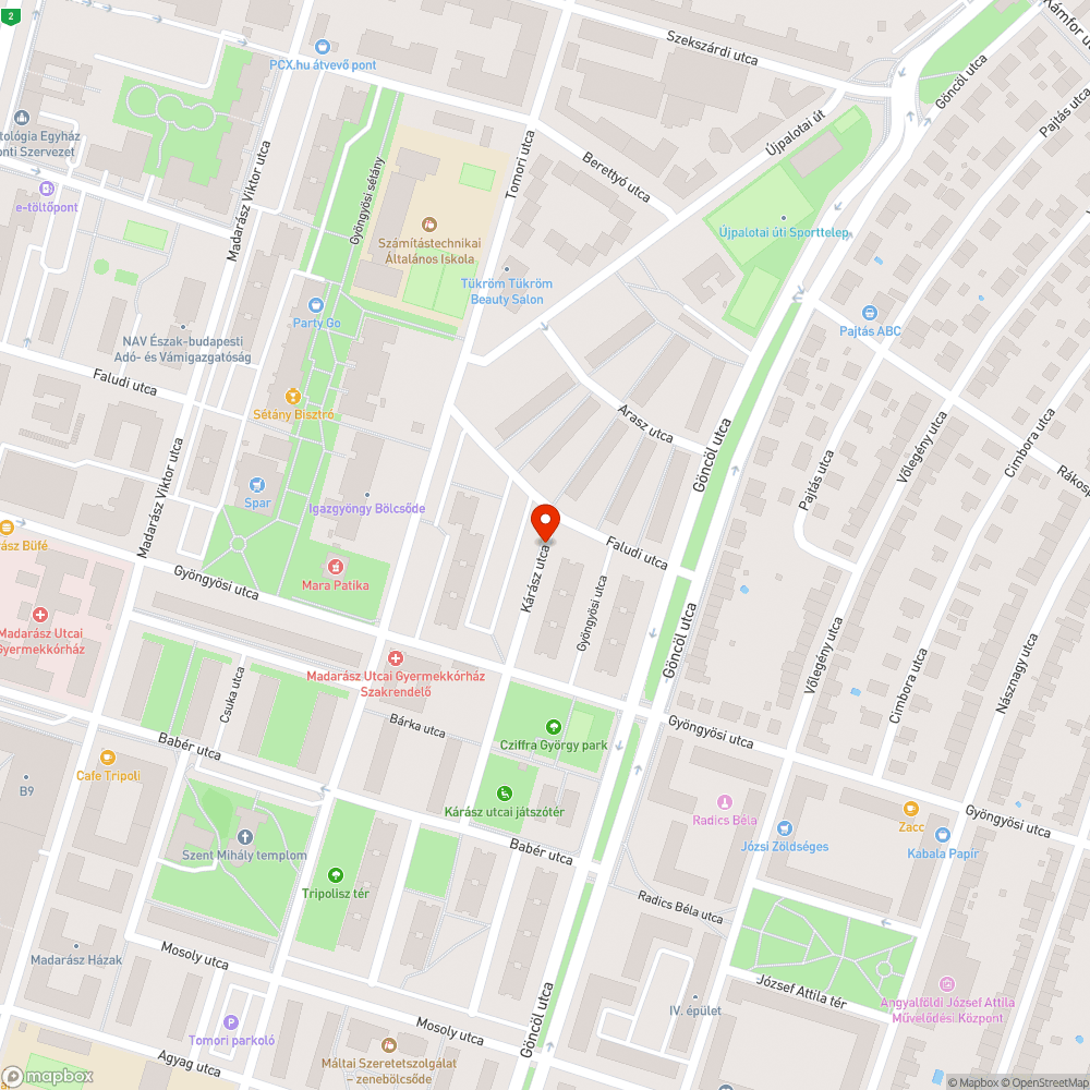 Eltömődött csatorna bejelentés helye