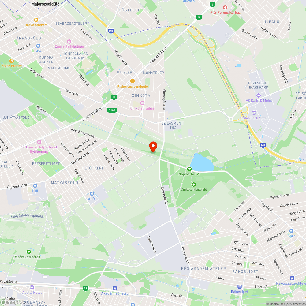 Beszakadás előtti útfelület bejelentés helye