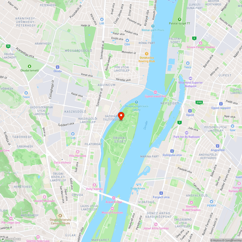 Közvilágítás hiba az Óbudai-szigeten bejelentés helye