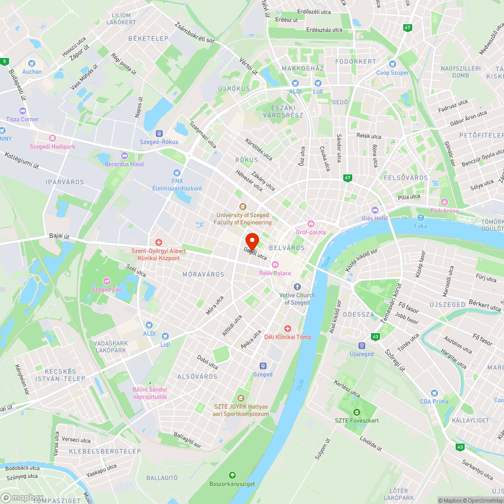 Sérült járda és parkolórész a Gogol utcában bejelentés helye