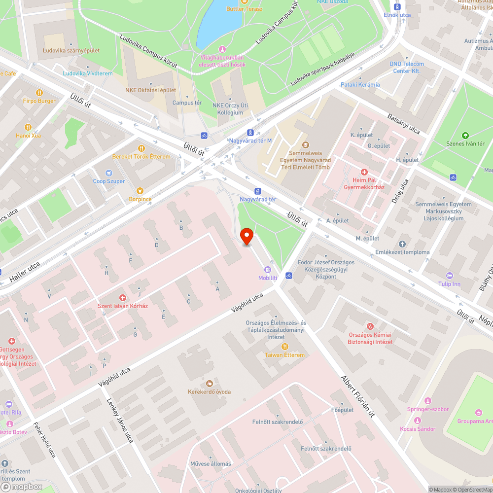 Autósok által kitört pollerek, korlátok a Nagyvárad térnél bejelentés helye