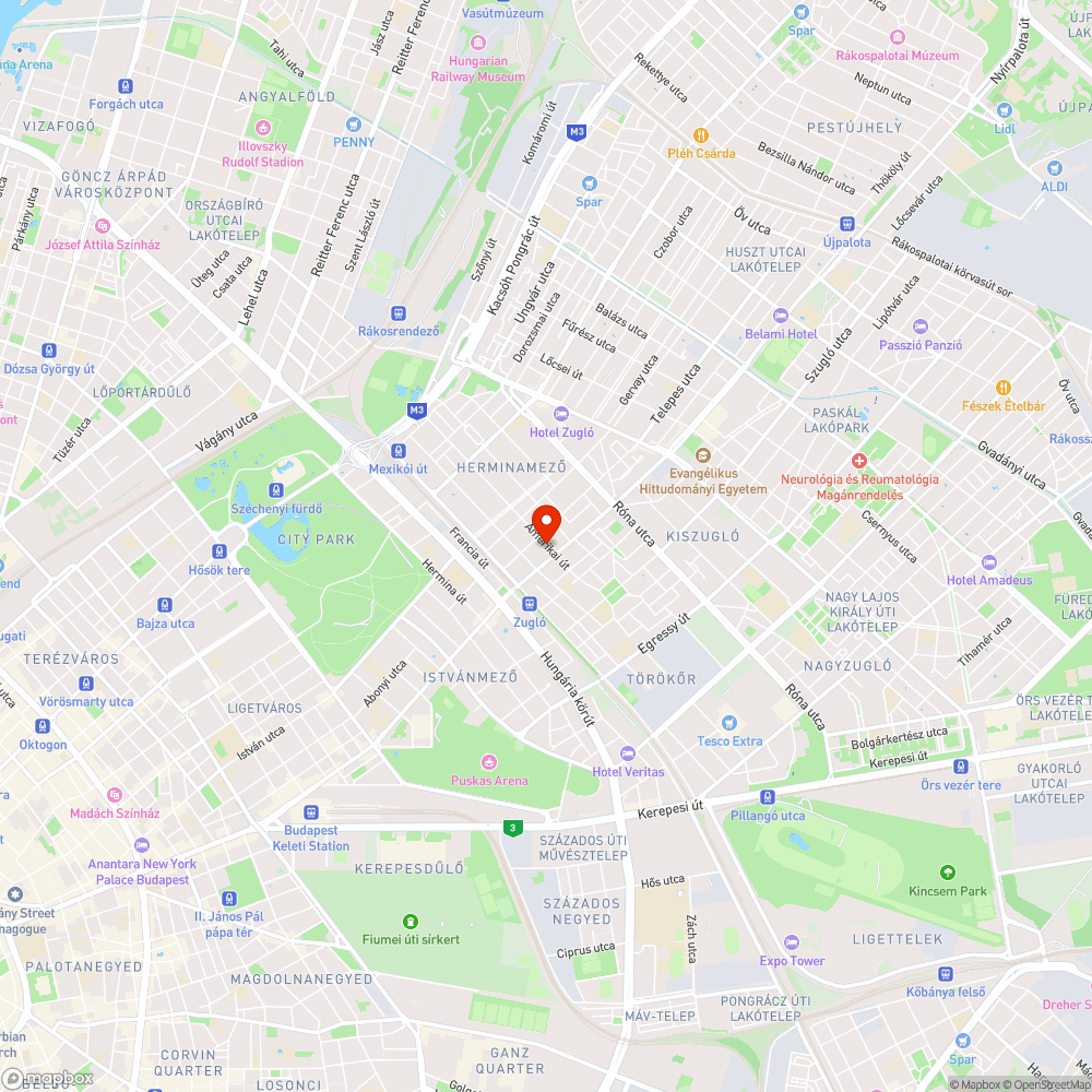 Dagonya az Amerikai úti tüdőszűrő előtt bejelentés helye