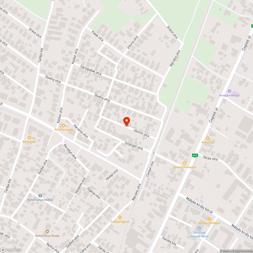 Járhatatlan földút - Jázmin utca bejelentés helye