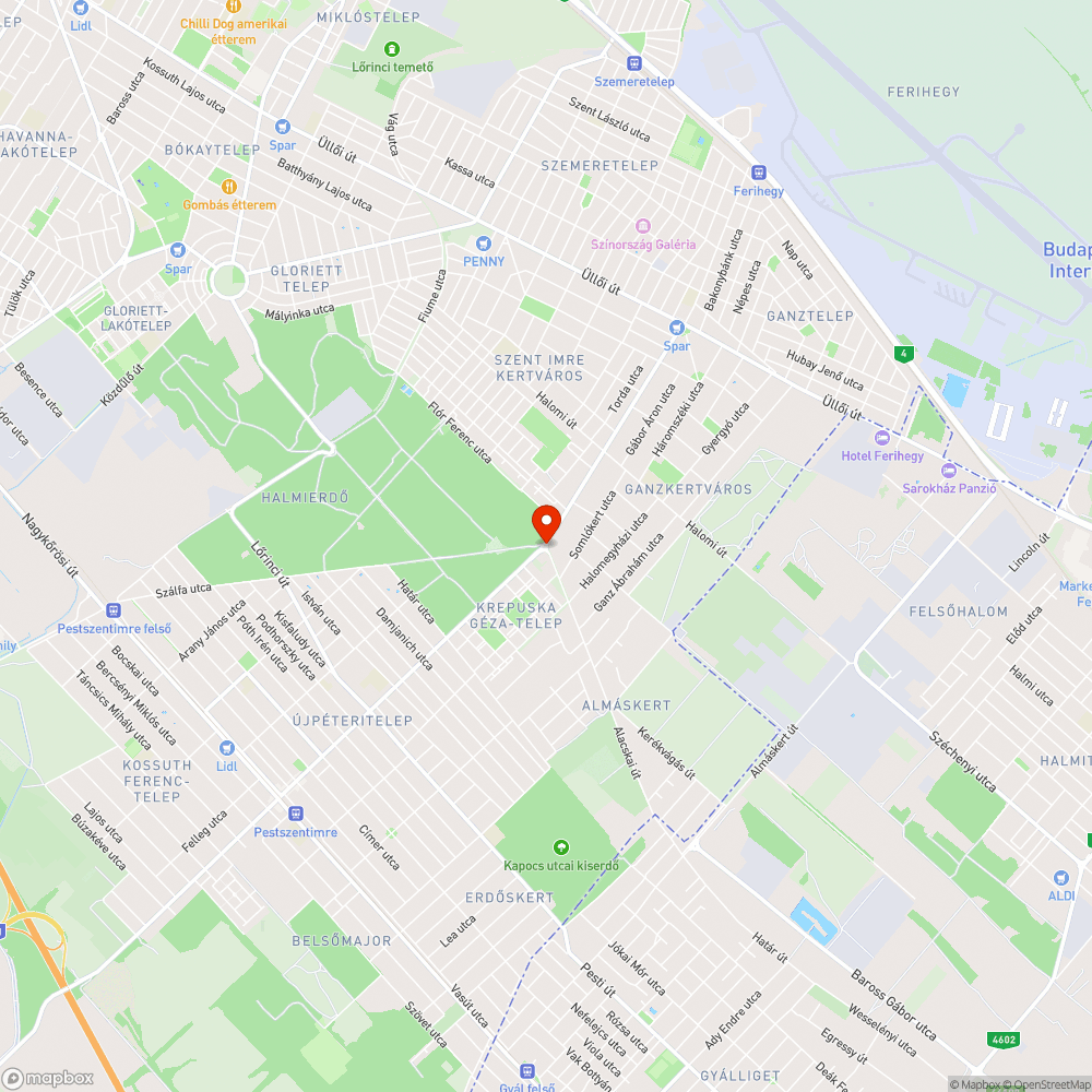 Kátyúk az Alacskai úti körforgalomnál bejelentés helye