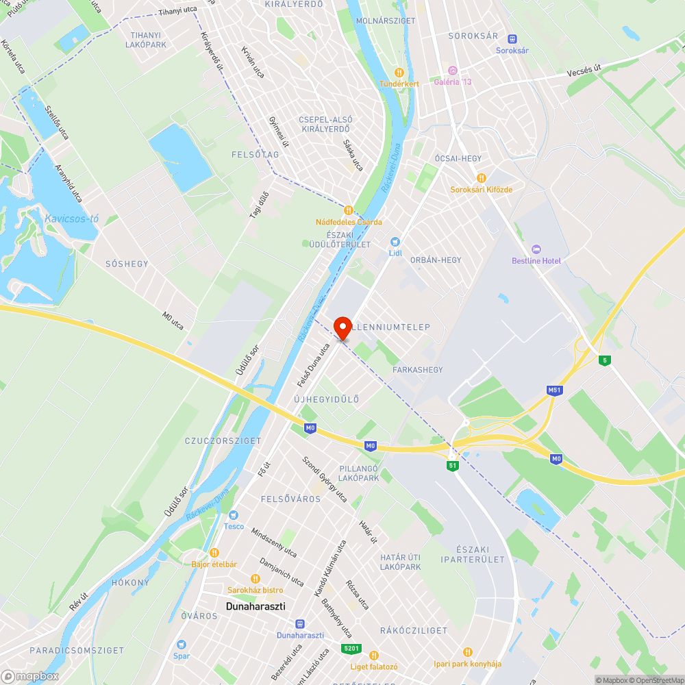 Holdbéli átjáró Soroksár és Dunaharaszti között bejelentés helye