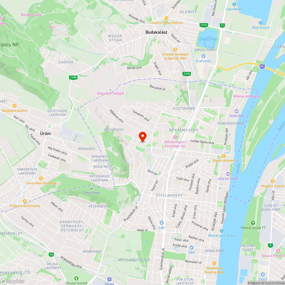 III: Óbor utcai kátyú bejelentés helye