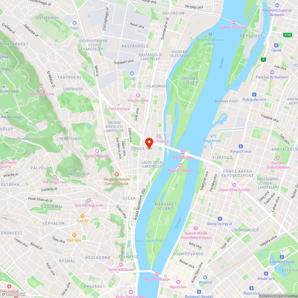 Elhagyott autó az Óbudai Társaskör mellett bejelentés helye