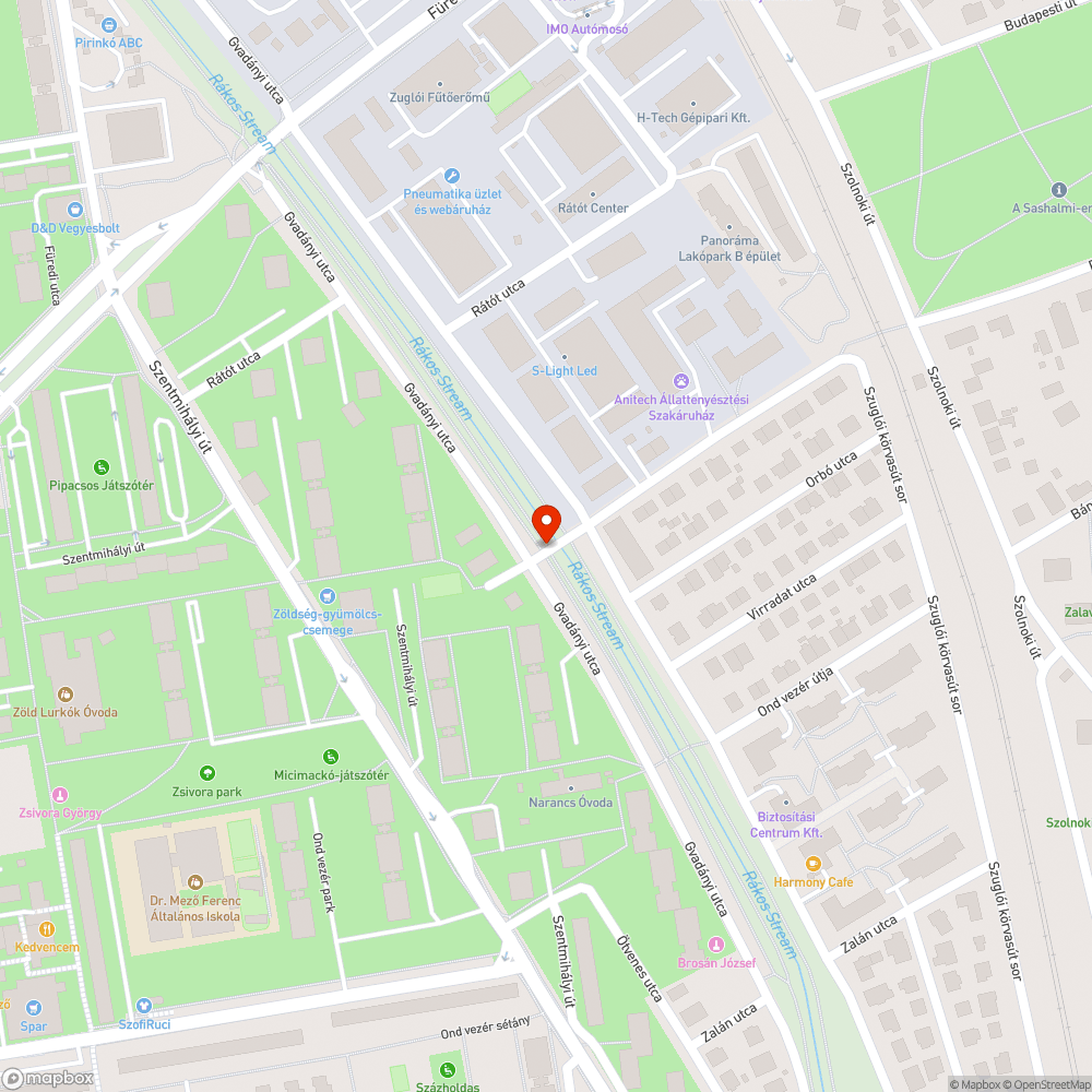 Tábla a Rákos-patakban bejelentés helye