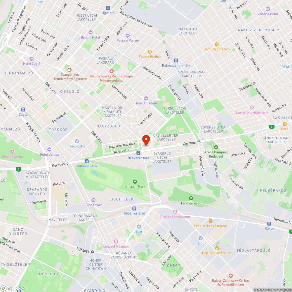 Örs vezér téri járdán beszakadt aknafedél bejelentés helye