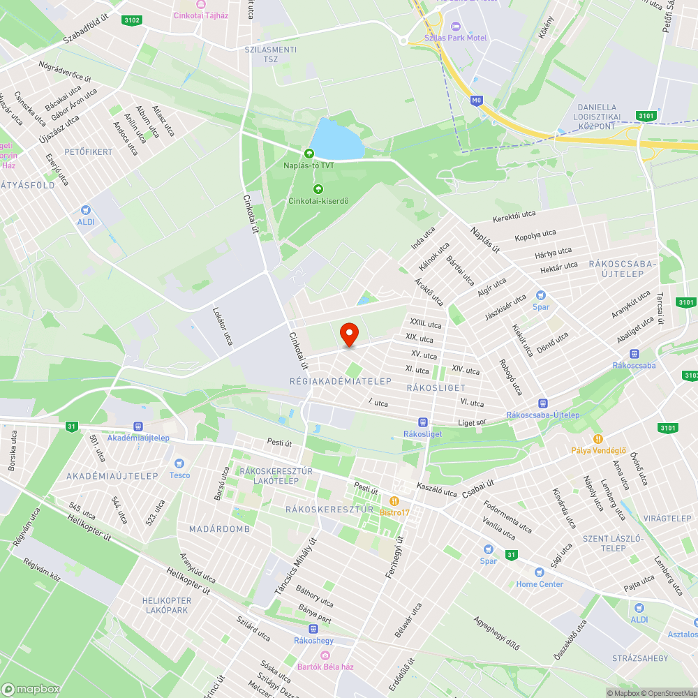 Sötét futó-és edzőpálya bejelentés helye