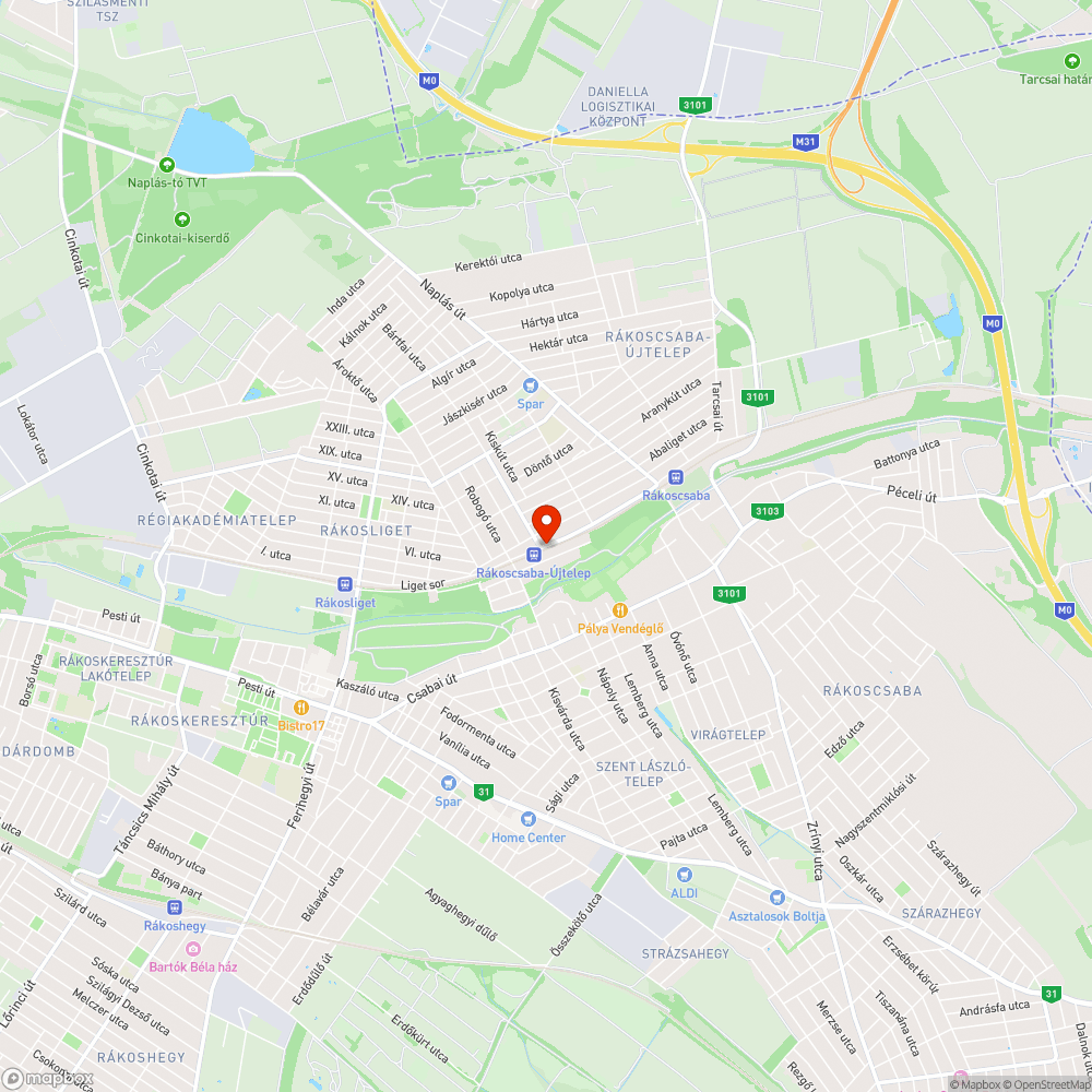 Balesetveszélyes buszmegálló bejelentés helye