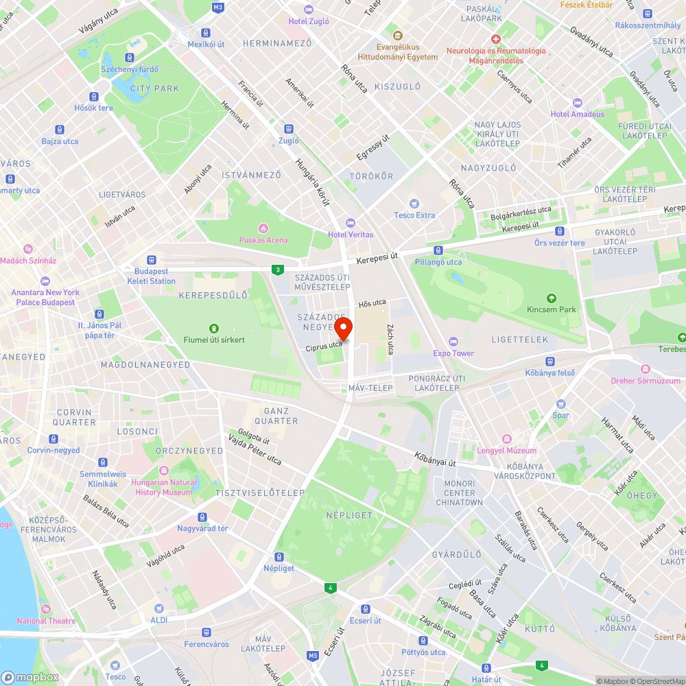 Kátyúk bejelentés helye