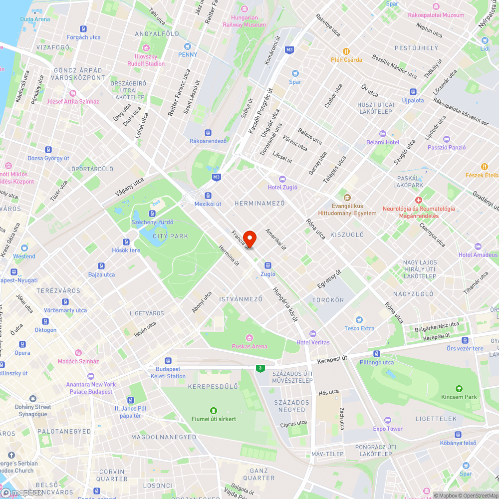 Francia út kátyú bejelentés helye