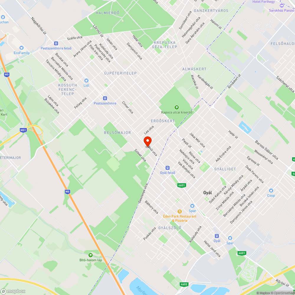 Nagykőrösi út 116 bejelentés helye