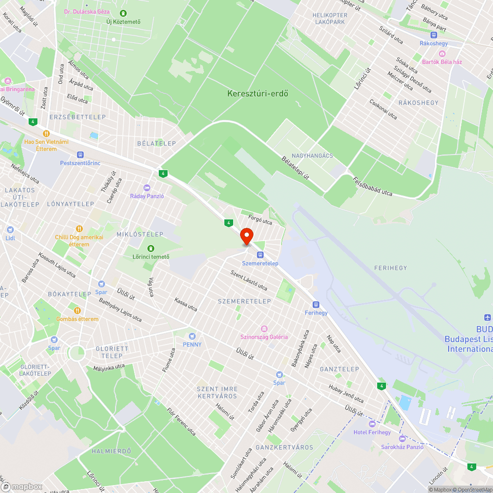 XVIII. ker. szemeretelepi vasúti átjáró bejelentés helye