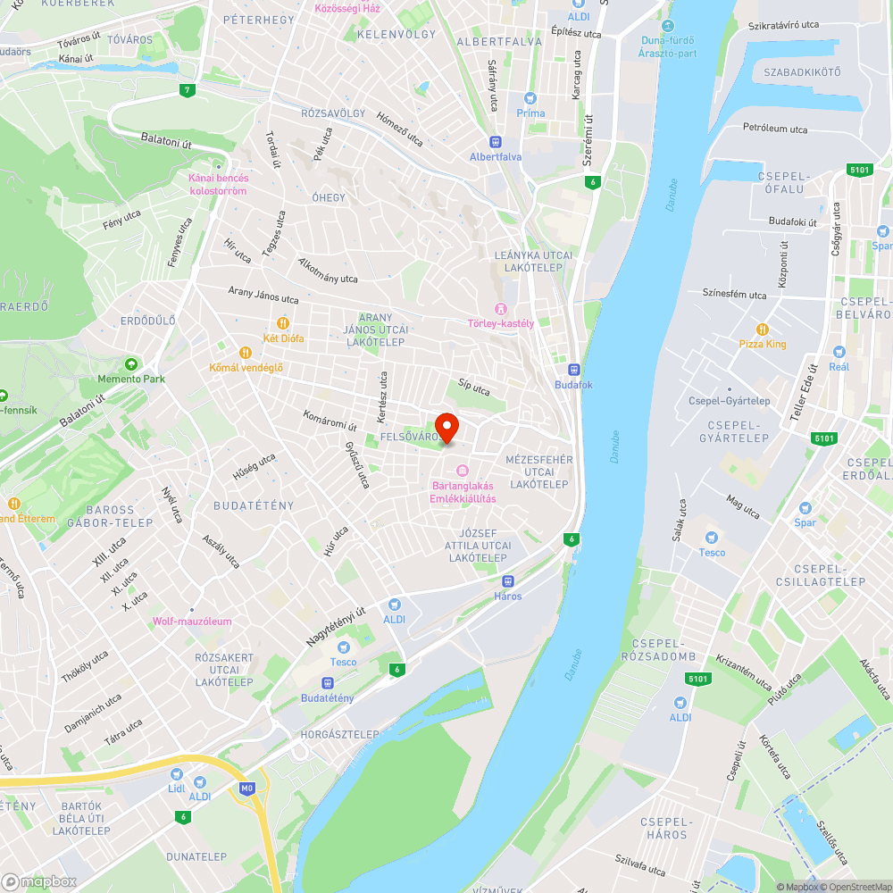 Kátyú a BMTE pálya mellett bejelentés helye