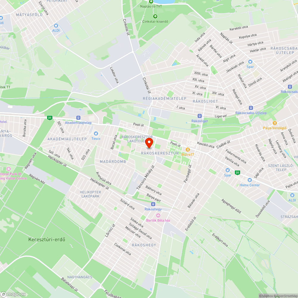 Kombinált úthiba bejelentés helye