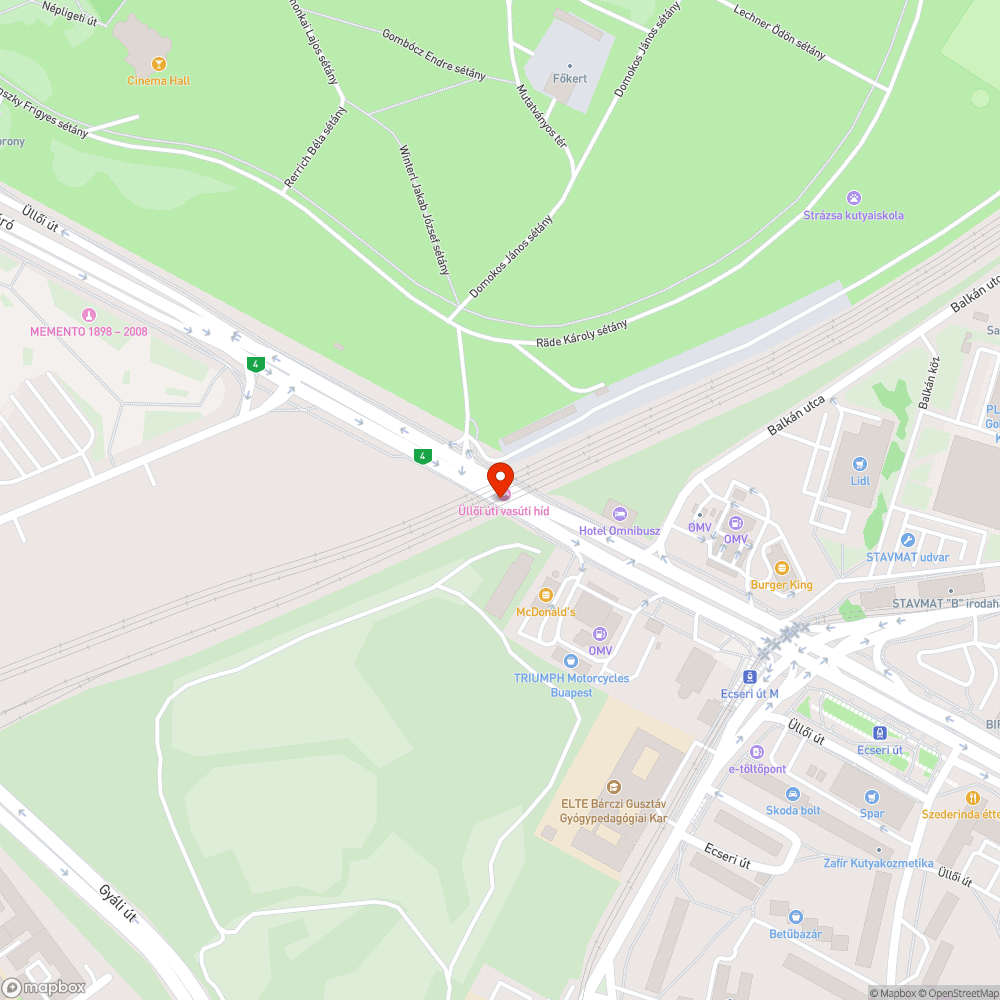 Szivárgó csapadékvíz a felüljáró alatt bejelentés helye