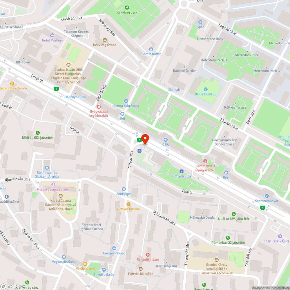 Kivett csőkorlát a Pöttyös utcai metróállomás bringaútjánál bejelentés helye