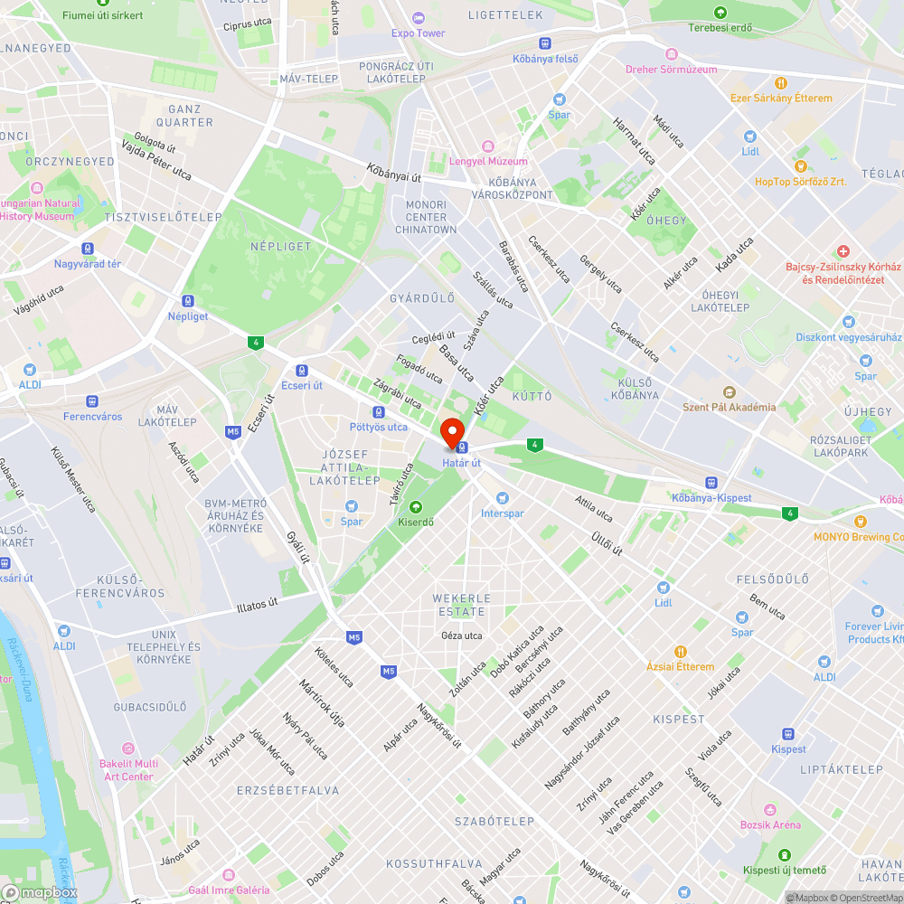 Kátyú az Üllői út 199 számnál bejelentés helye