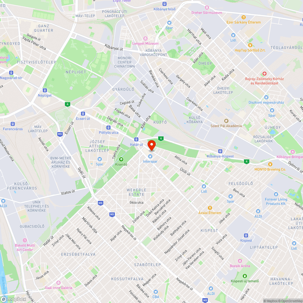 Kipusztult fák az Europark előtt bejelentés helye