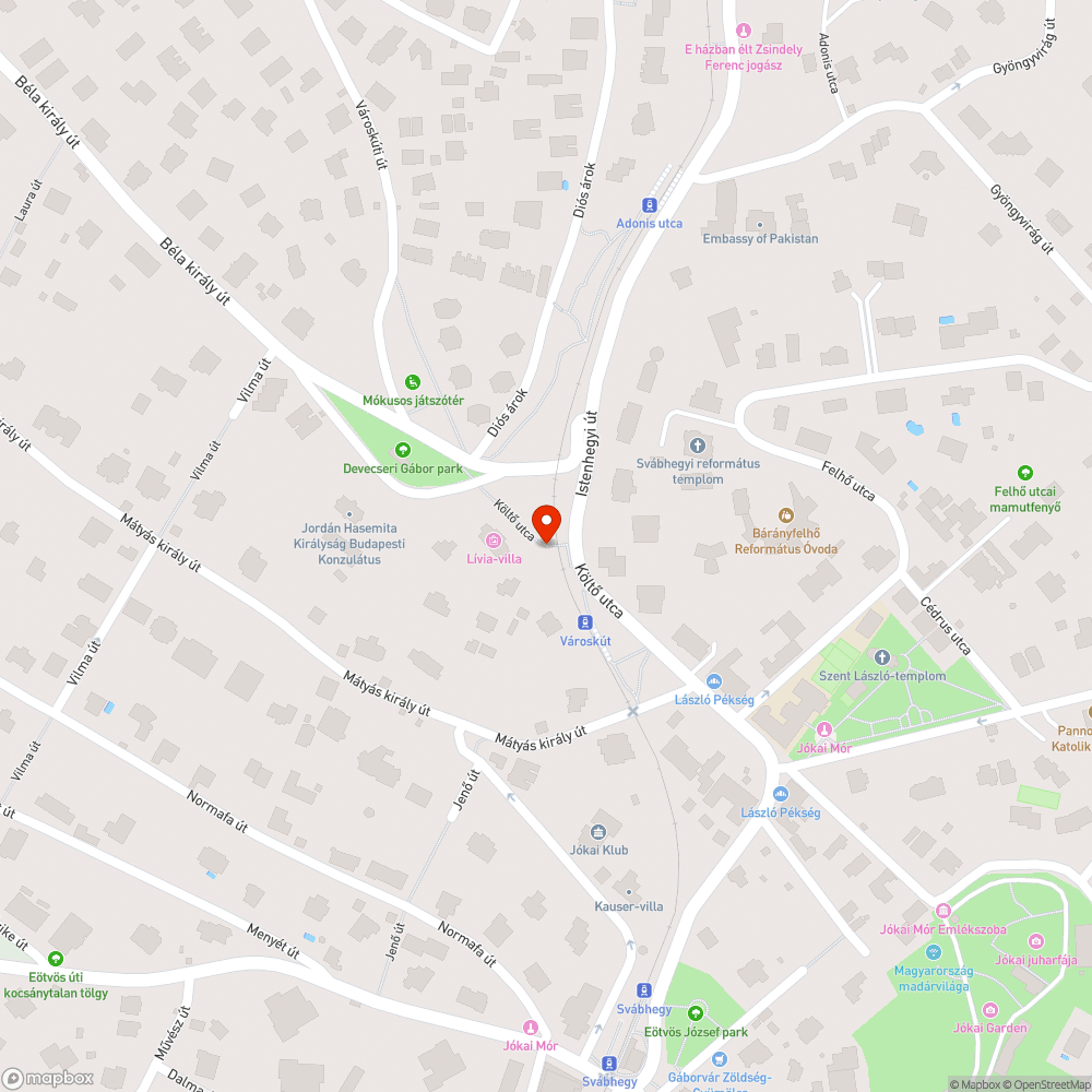 Kiégett közvilágítási lámpa bejelentés helye