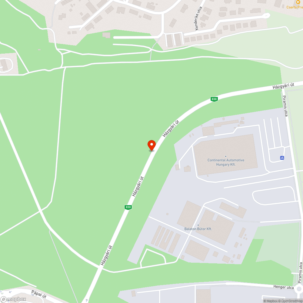 Kátyúk és töredezett útfelület bejelentés helye