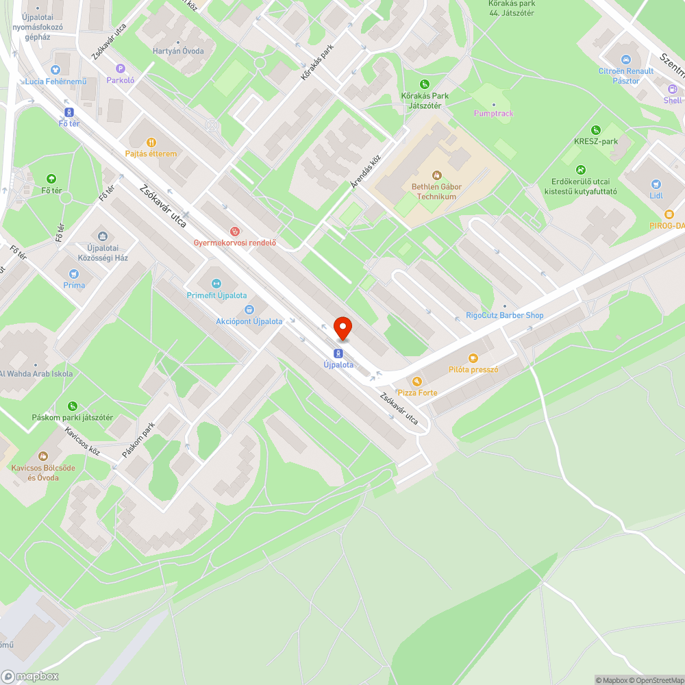 Graffiti az Erdőkerülőn bejelentés helye