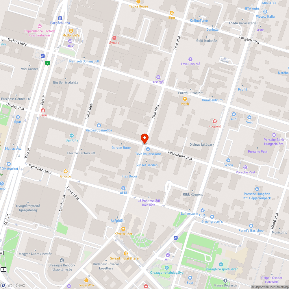 Balesetveszélyes a Frangepán utca Teve utca kereszteződés bejelentés helye