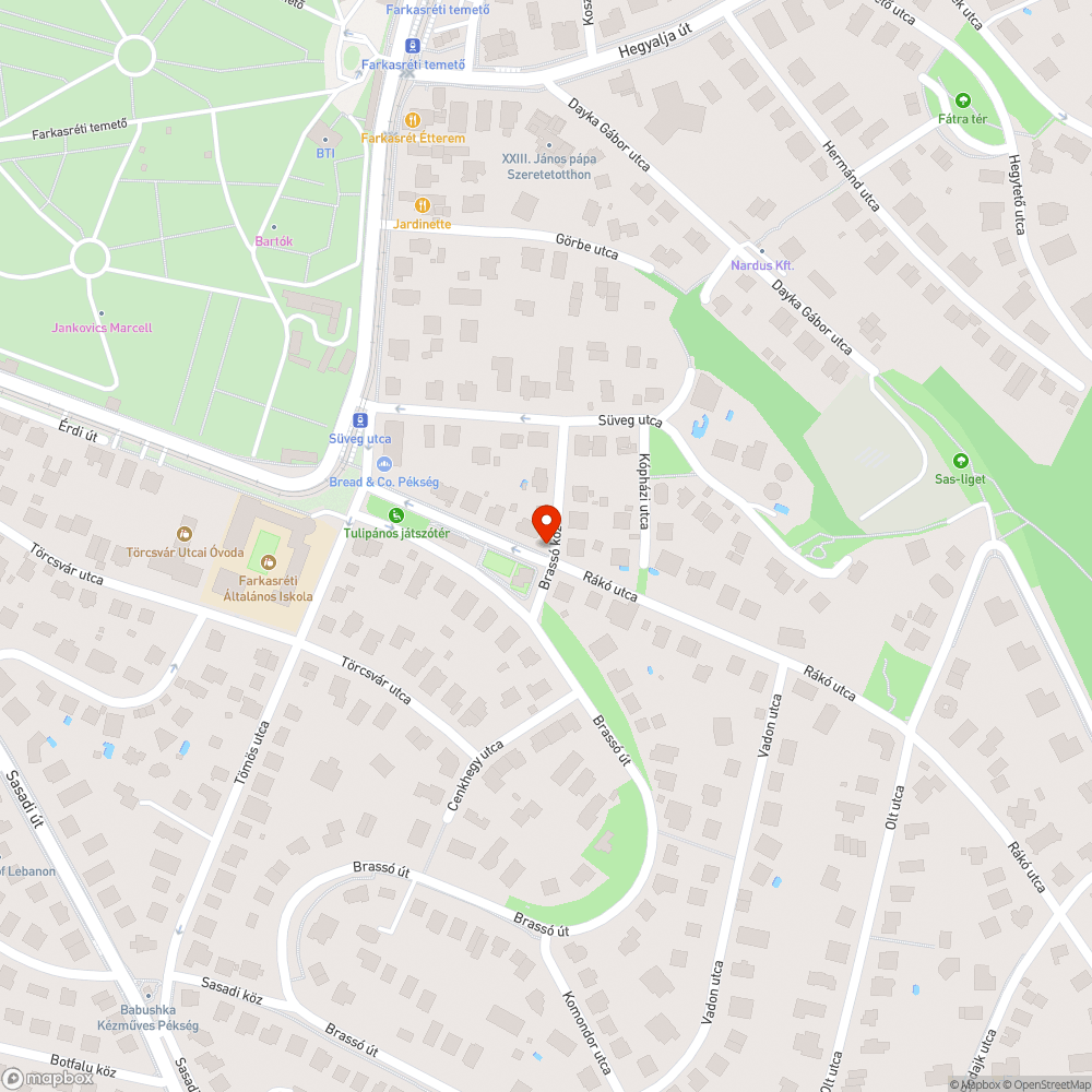 Brassó út - Brassó köz gömbtükör bejelentés helye