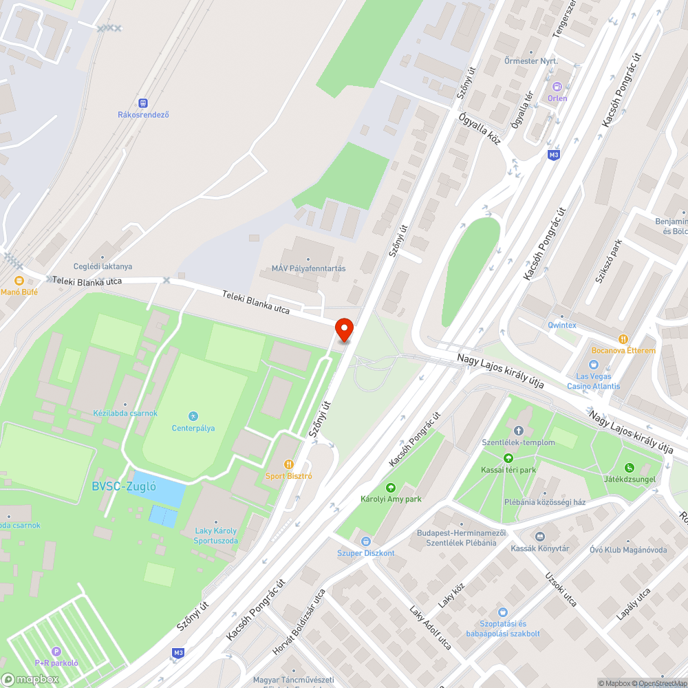 Rendszám nélkül, járdára rálógó kisteher BVSC pályánál bejelentés helye