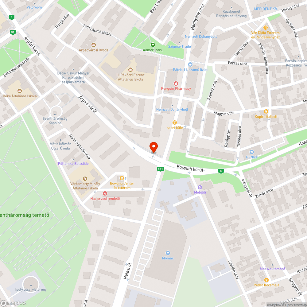 Árpád Krt-on nem világít két lámpa. bejelentés helye