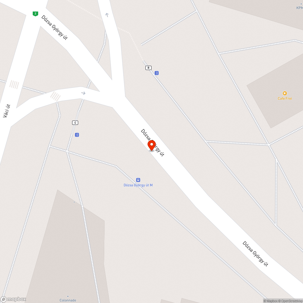 Dózsa György út trolimegálló pocsolyák bejelentés helye