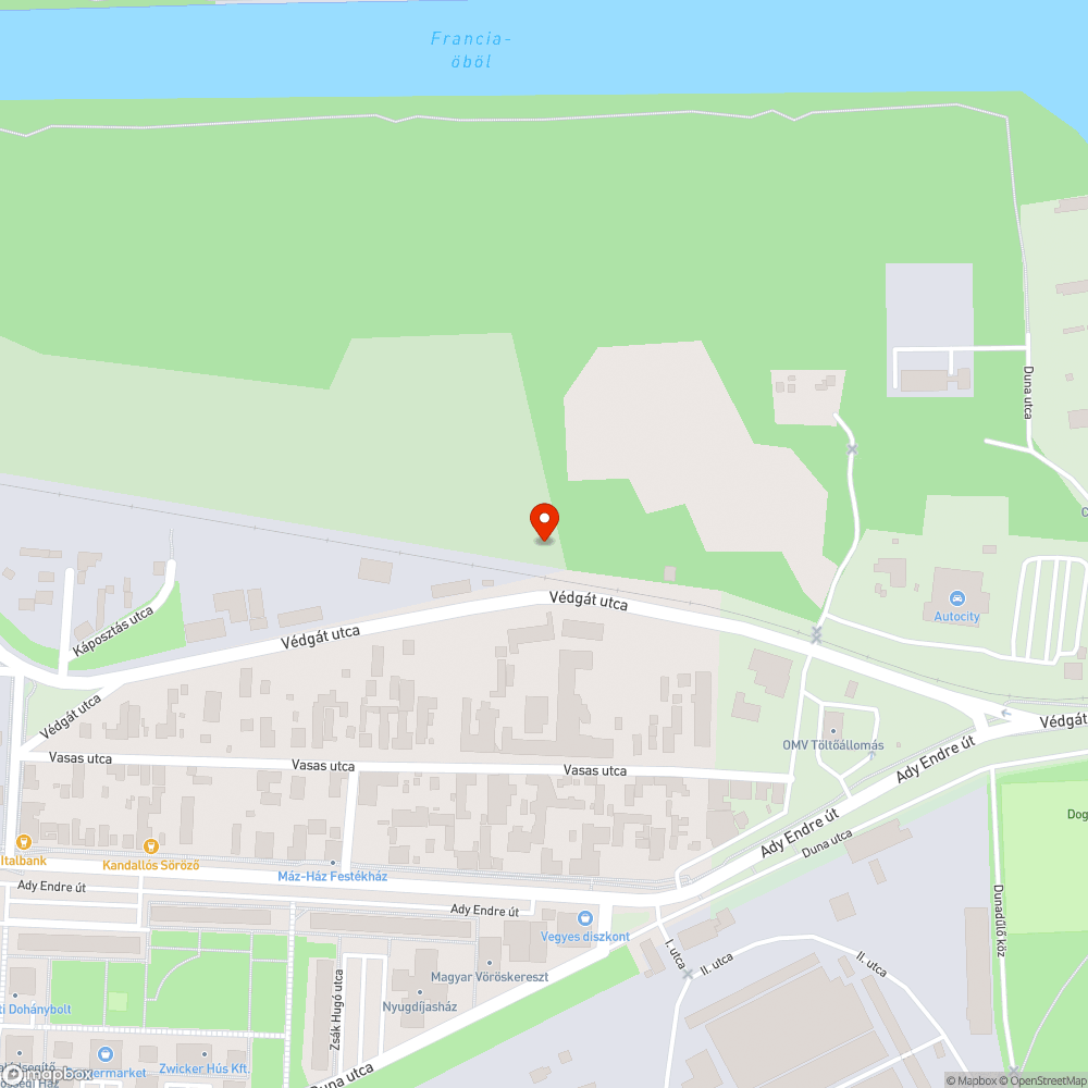 Védgát utca szokásos szemét bejelentés helye