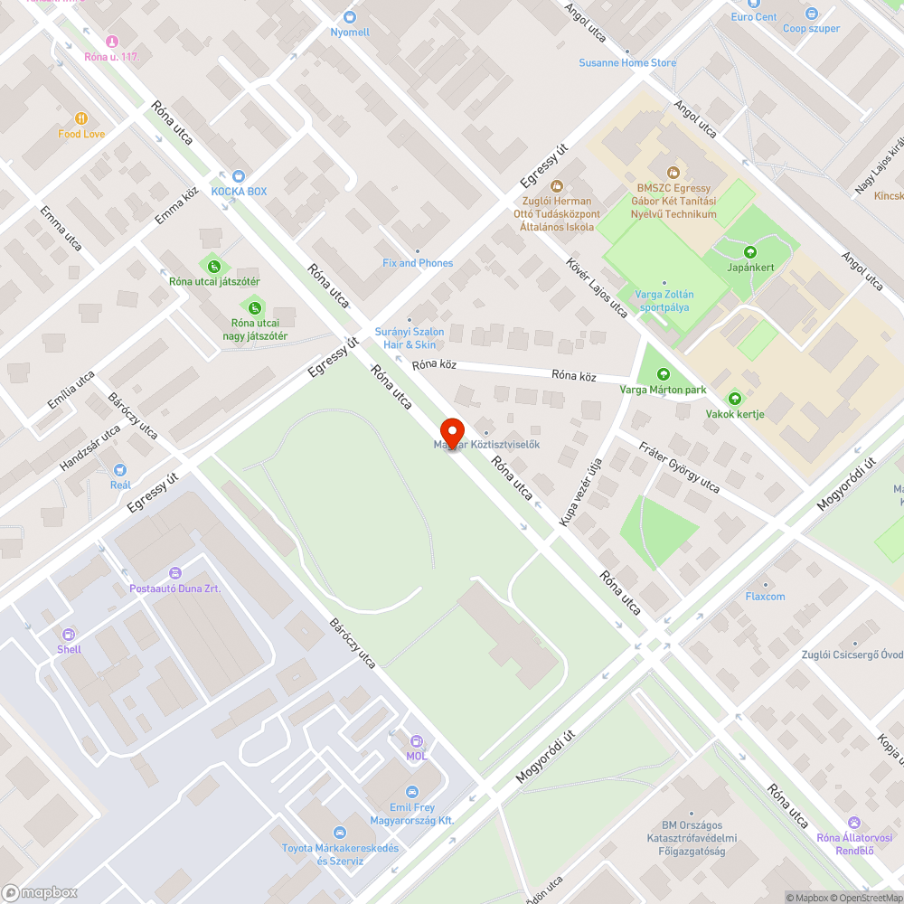 Kiszáradt fa bejelentés helye