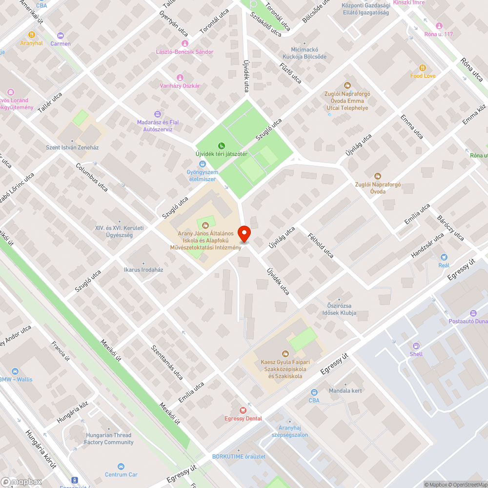 Megsüllyedt útburkolat bejelentés helye