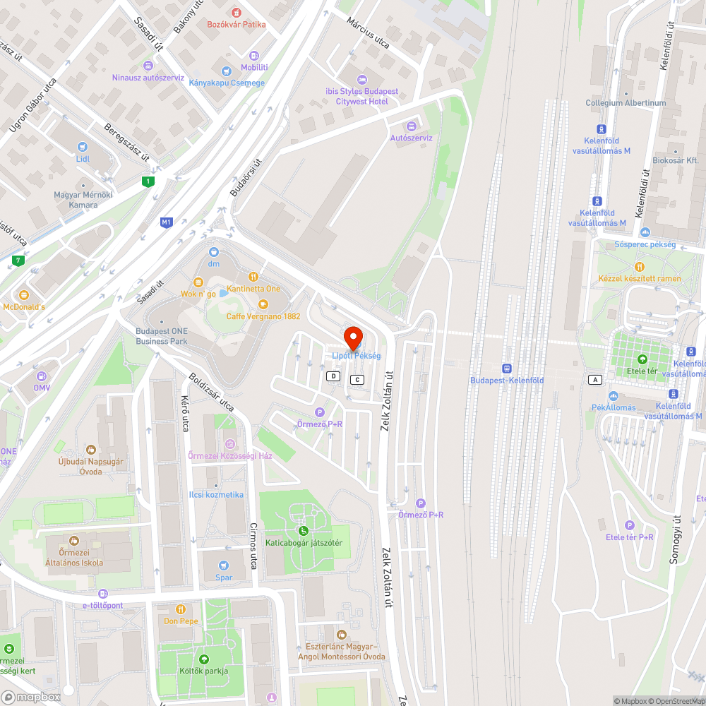 Kelenföld "D" kijárat liftek bejelentés helye