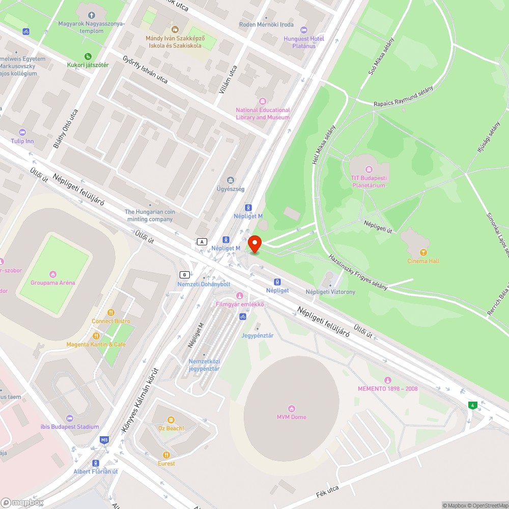 Népligeti bódék körüli szeméthegy bejelentés helye