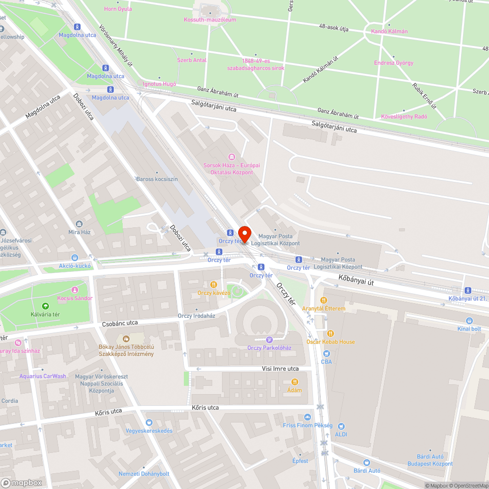 Szeméttel teli villamosmegálló bejelentés helye