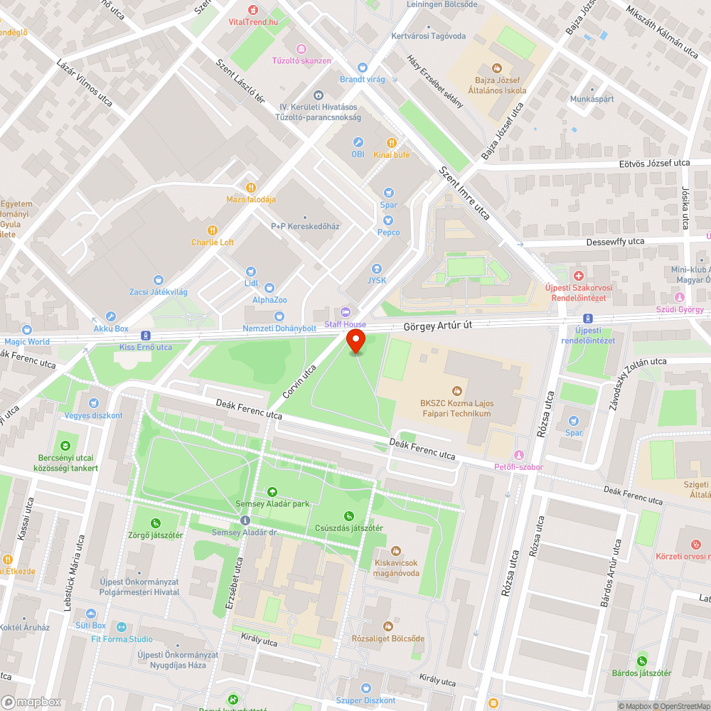 Kiszáradt fa bejelentés helye