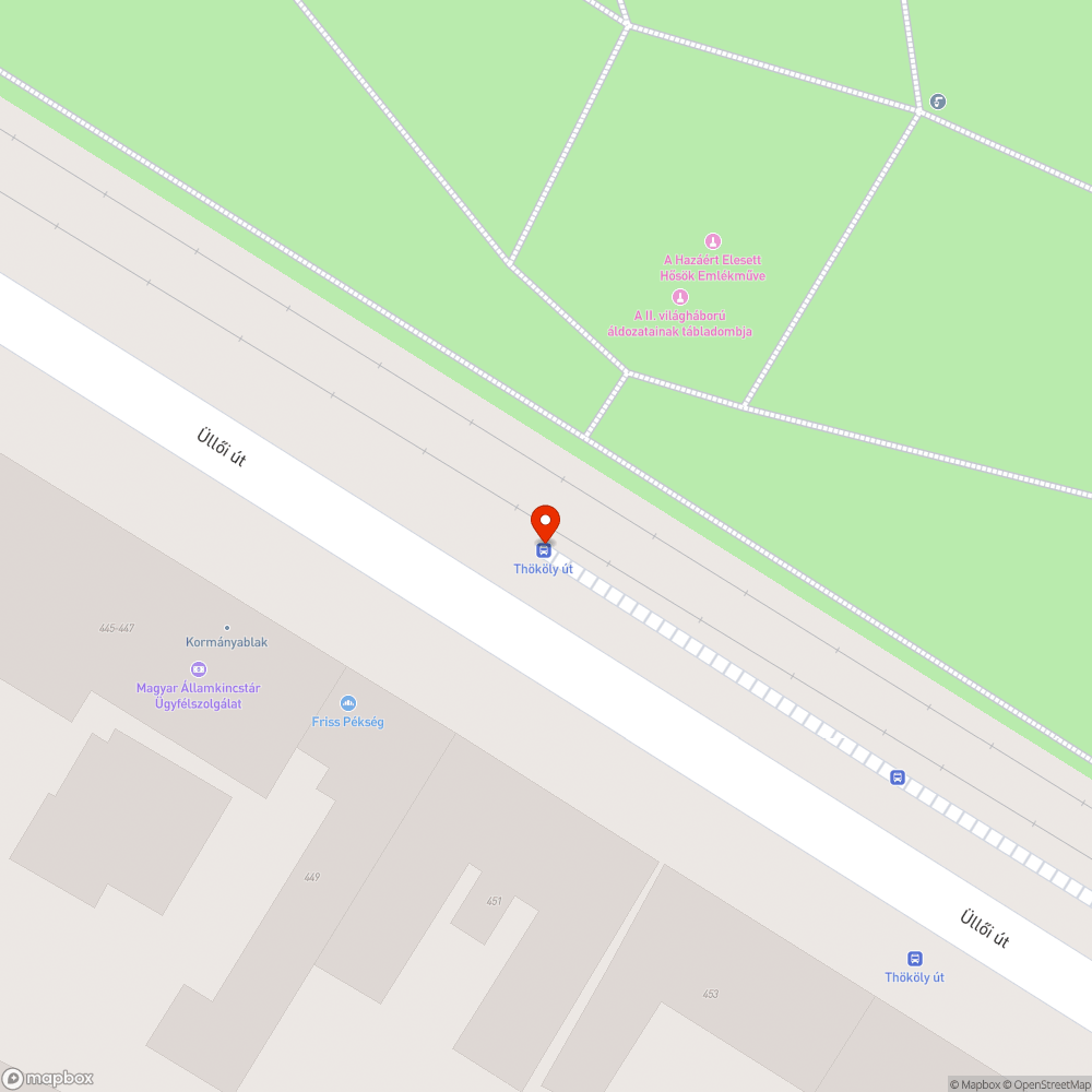 Összematricázott megálló bejelentés helye