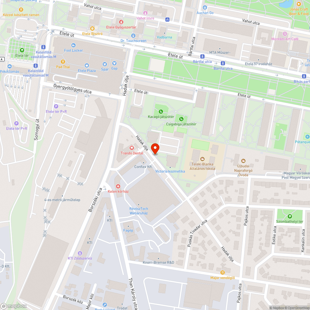 Sérült keret/járda bejelentés helye