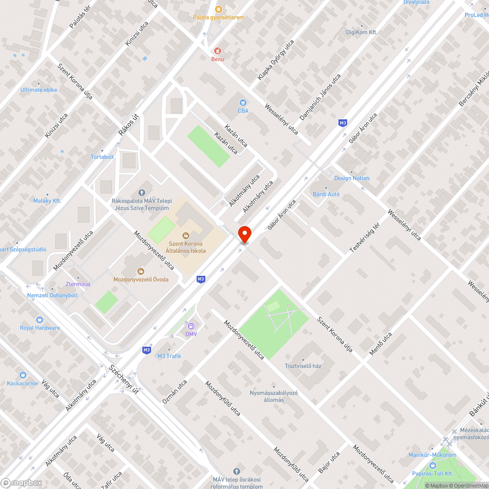 Kiégett lámpa bejelentés helye