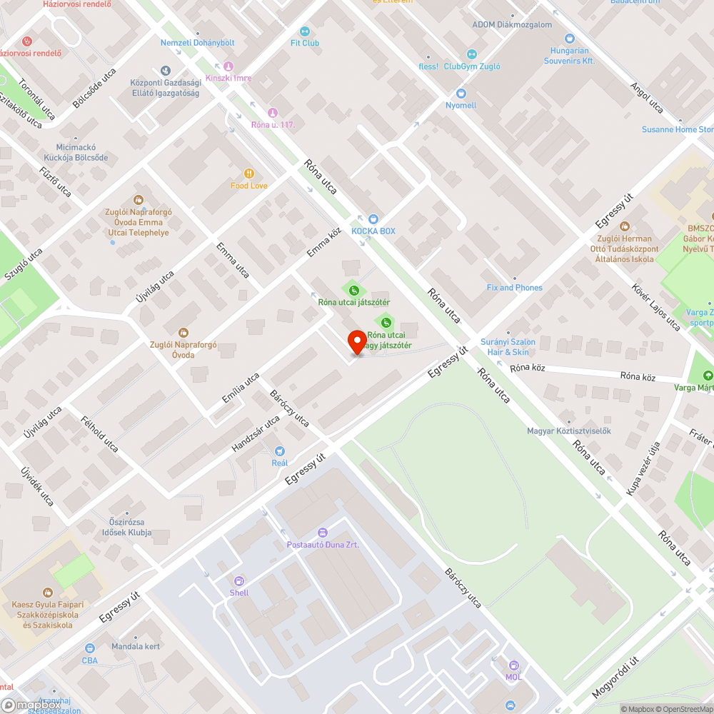 Embernagyságú gaz bejelentés helye