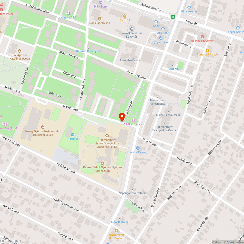 Parkoló előtt lévő kátyúsorozat bejelentés helye