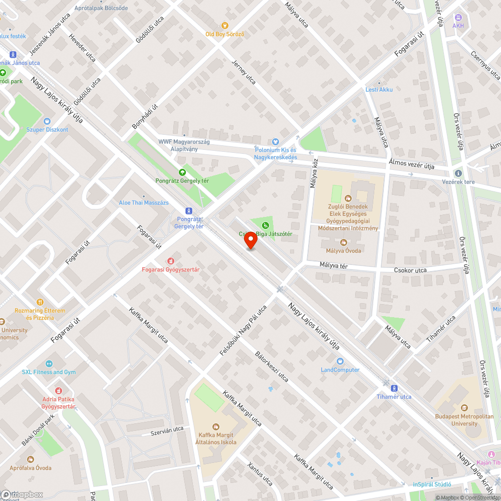 Fák alatt elszórt szemét bejelentés helye