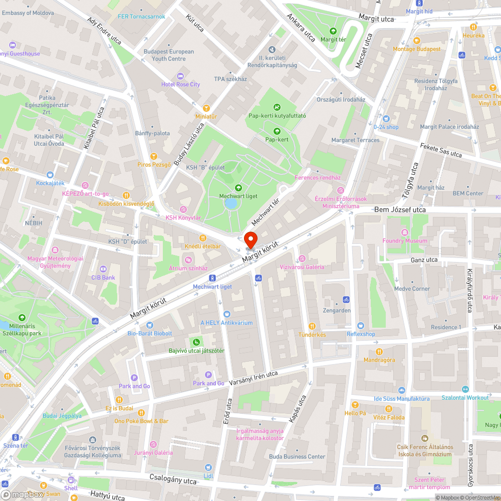 Kamera és bevétel a Mechwart ligetnél bejelentés helye