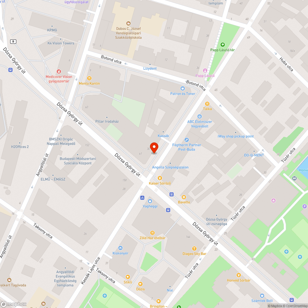 Kassák - Dózsa György járda bejelentés helye