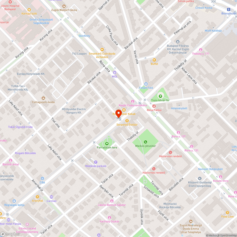 Sérült közműfedél bejelentés helye