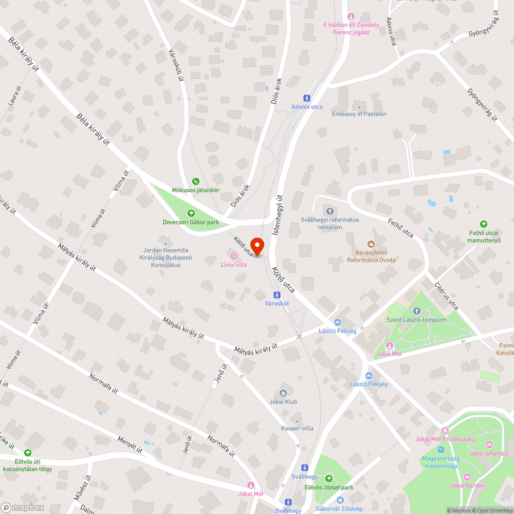 Kiégett közvilágítás bejelentés helye